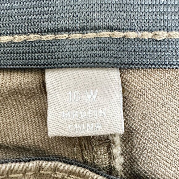 Woman Within Pants Womens Plus Size 16W Beige Bootcut Cotton Blend Stretch - Picture 5 of 8